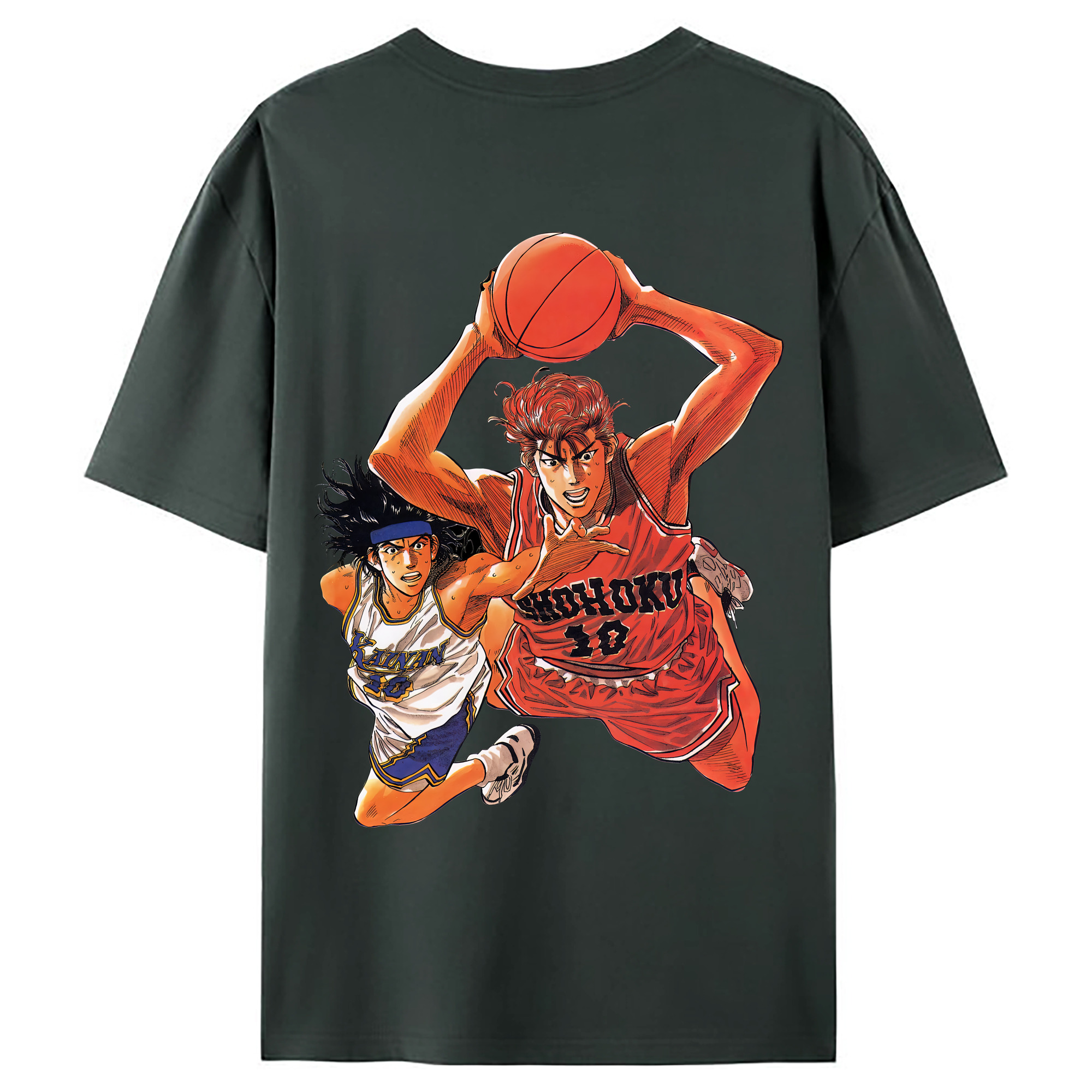 （画像用） SLAM DUNK／スラムダンク 綿100％ メンズ半袖Tシャツ（バックプリント） 通気性